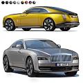 Luxury Rolls-Royce Cars Yellow Coupe And Silver Sedan With Iconic Grille Design