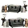 Coffee Decorative Ornament Set With Coffee Machine Grinder Mugs And Bean Bags