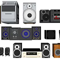 modern audio digital equipment home appliance recorder radio disc player record player 3d model