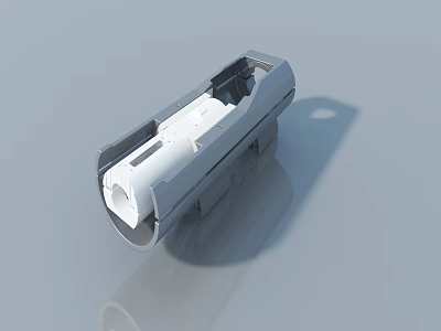 Sleek Swing Door Component With White Metal Frame And Modern Design 3d model