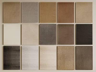 Square Rugs With Multiple Neutral Tones And Various Soft Textures For Home Decor 3d model