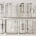 Modern Bathroom Shower Heads With Glass Enclosures And Multiple Fixture Designs