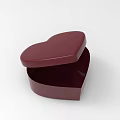 Red Heart Shaped Open Box Decorative Ornament Set With Interior Design 3d model