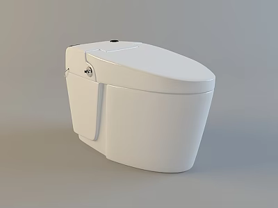 Modern White Toilet With Sleek Design And Smooth Ceramic Surface Finish 3d model