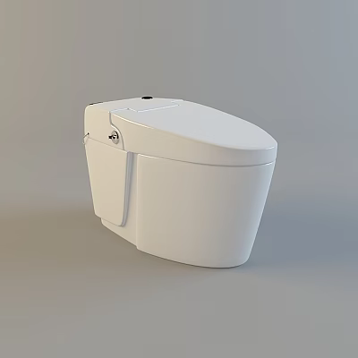 Modern White Toilet With Sleek Design And Smooth Ceramic Surface Finish 3d model