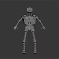 Silver Mechanical Metal Robot Design With Head Body Limbs And Joints