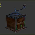Vintage Wooden Coffee Grinder As Decorative Item On Stylish Office Desk With Classic Design
