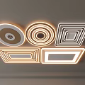 Modern Ceiling Lights With Circular Square Rectangular Shapes And Illuminated Borders 3d model