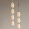 Two Cream Colored Modern Pendant Lights With Multiple Diamond Shaped Shades 3d model