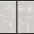 Wall Panels With Bamboo And Flower Patterns 3d model