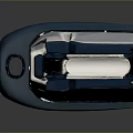 Weapon Magazine With Silver Metal Body And Blue Base Design Details