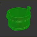 Vintage Handmade Wooden Bucket With Rope Handles For Home Decor And Use