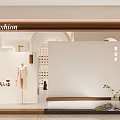 Modern Fashion Store Interior Design With White Arched Doorway Mannequins And Green Plants