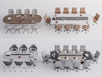 Modern Conference Table and Chair 3d model