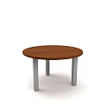 Round Wooden Office Desk With Silver Metal Legs Modern Design For Workspace