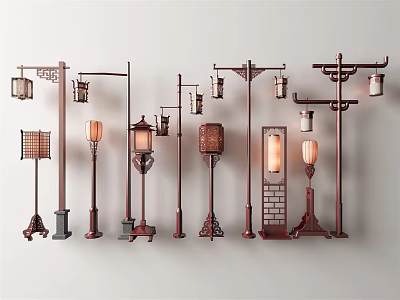 Chinese street lamp 3d model