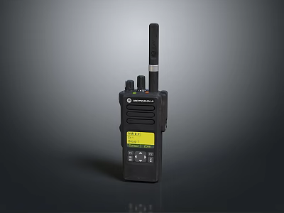 Black Handheld Weapon Communication Radio Motorola with Antenna Display and Buttons 3d model