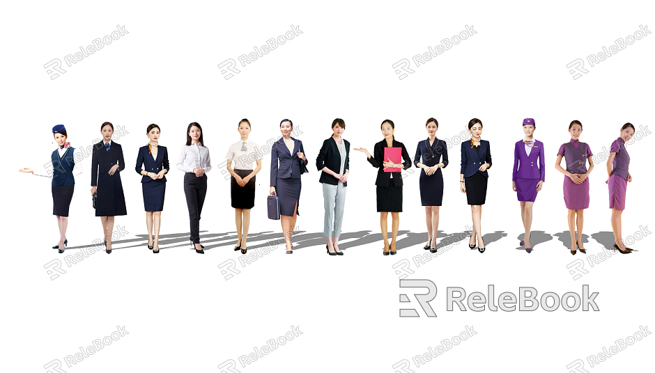 Modern multiplayer flight attendant sales attendant figure woman beautiful woman model