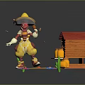 Modern game character cartoon character bee picker beehive 3d model