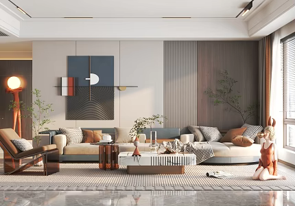 modern living room home living room 3d model
