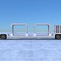 Heavy Duty Flatbed Utility Vehicle Transporting Large Concrete Precast Components