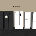 Modern Refrigerator Combination With Multiple Black And White Styles And Designs 3d model