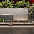 Modern Landscape Garden Walls Design With Stone Water Features And Green Plants