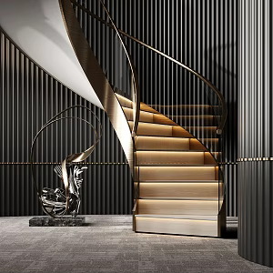 modern staircase revolving staircase 3d model