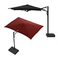 Outdoor Square Patio Umbrella With Wooden Stand Metal Base And Multiple Color Options