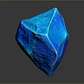 Blue Raw Gemstone Decorative Ornament Set With Polygonal Shape And Natural Texture 3d model