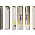 Modern Decorative Columns With Various Designs Metallic Finish Gold Accents And Integrated Lighting