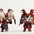 Modern game character warrior game character 3d model