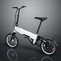 Folding Bicycle In White And Black With Lightweight Frame Adjustable Seat And Portable Design