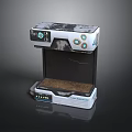 Tech Device With Textured White Top Green Buttons Black Body And Brown Platform