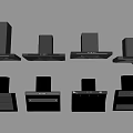 Modern Kitchen Appliances Various Range Hoods With Different Designs And Styles 3d model