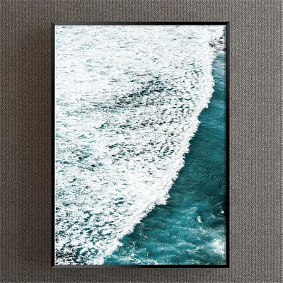 Landscape Painting Of Ocean Waves With Blue Sea Water White Foam And Coastal Line 3d model