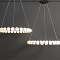 Modern Circular Chandeliers With White Spherical Lights For Interior Decoration 3d model