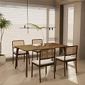 Modern leisure table and chair dining table and chair combination dining table and chair seat combination coffee table and chair multi-person dining table and chair combination 3d model