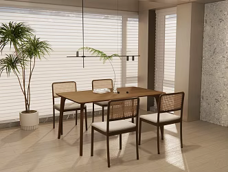 Modern leisure table and chair dining table and chair combination dining table and chair seat combination coffee table and chair multi-person dining table and chair combination 3d model