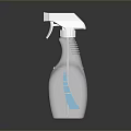 White Spray Bottle With Blue Accent And Trigger Sprayer On Dark Background 3d model