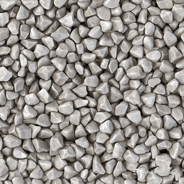 Gray Smooth Pebbles Garden Decorative Stones for Landscaping Accents and Design 3d model 