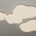 Modern Cloud Shaped White Ceiling Light with Soft Glow Decorative Design 3d model