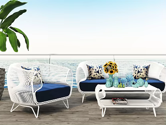 Modern Outdoor Sofa Outdoor Iron Sofa 3d model