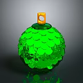 Green Sequined Spherical Clothing Accessory With Yellow Top Decoration For Apparel