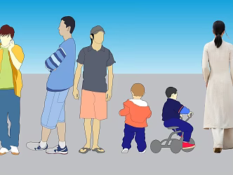 Many characters 3d model