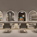 Modern Beauty Salon Interior Design With Reception Counter Mirrors Decorative Lighting And Elegant Decor