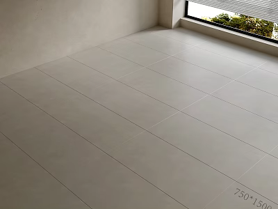 Light Colored 750x1500mm Floor Tiles In Bright Indoor Space With Natural Light 3d model