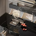 Elegant Modern Dining Living Room With Black Table Grey Chairs And Flower Vase
