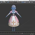 Anime Game Character With Blonde Hair Long Sleeves Pink White Dress And Golden Decorations