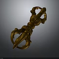 Intricate Golden Artifact Model With Detailed Plant Inspired Patterns And Ornate Design